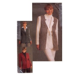 9103 EZ VOGUE LOOSE LINED LONGER PANEL JACKET,  VEST PATTERN 6-10; 12-16 CHOICE